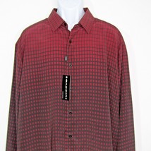 Bassiri Men&#39;s Shirt Long Sleeve Burgundy Male Ego Microfiber Size 3XL - £14.70 GBP