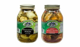 Amish Wedding Foods Bread &amp; Butter and Zesty Bread &amp; Butter Pickles 32 o... - £31.87 GBP