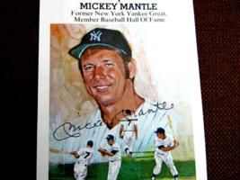 MICKEY MANTLE NEW YORK YANKEES HOF SIGNED AUTO VINTAGE 3 X 5 PHOTO CARD ... - $494.99