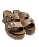 Soda Shoe Women Sandals Platform Beige Double Strap Size 9 - $283.40 MXN