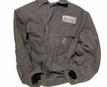 VTG Carhartt FR Flame Resistant Coat Men Large Gray Duck Canvas Quilted ... - £70.53 GBP