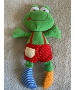 Baby Gund Green Crinkle Rattle Frog Sock Hop Ribbitz Stuffed Animal Toy - $16.80 CAD