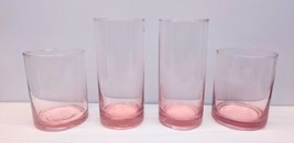 Vtg Handmade Pink Highball and Whiskey Glass set - $42.04