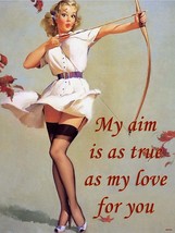 My Aim is as True as My Love for You Archer Archery Pin Up Valentines Metal Sign - £19.94 GBP