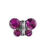 Studex Sensitive Fuchsia Crystal Butterfly Stainless Steel Stud Earrings - $163.67 MXN