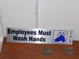 Vintage 8” x 2” Employees Must Wash Hands Self Stick Sign NOS - $276.80 MXN