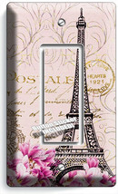 VINTAGE EIFFEL TOWER MAGNOLIA FLOWERS PARIS POST CARD 1 GFCI LIGHT SWITC... - $194.25 MXN