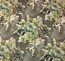 Ballard Designs Cynthia Gray Watercolor Large Floral Fabric By Yard 54&quot;W - £19.17 GBP