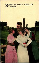 Vtg 1900s Cartolina - Romance Risque - Alcuni Bambini I Fell IN Con Unp - £12.02 GBP