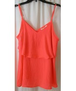 Charming Charlie Neon Orange Tank Spaghetti Straps Sz Large - $367.33 MXN