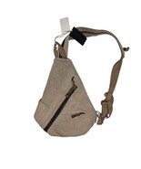 New Canvas Sling Bag 15&quot; Tan Unisex KL928 New With Tags - $24.26