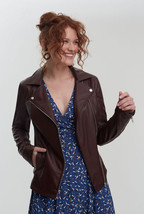 Hidesoulsstudio Women Real Leather Jacket for Women Burgundy #45 - £95.08 GBP