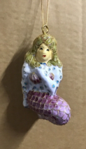 Alsan Enamel Cloisonné Mermaid Ornament Blue, Pink, Burgundy 4” - $340.99 MXN