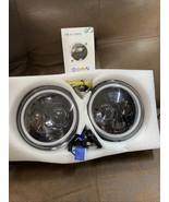Pair 7&quot; Inch Round LED Headlights Halo Angel Eyes For Jeep Wrangler JK L... - $462.49 MXN