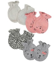 Gerber Baby Girl 4-Piece ORGANIC Mittens Set, Size 0-3M - £6.99 GBP