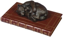 Sculpture MOUNTAIN Lodge Mama Bear with Sleeping Cub on Book Red Resin - £183.05 GBP