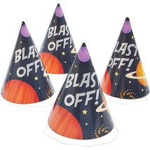 24Pcs Blast Off Party Cone Hats For Kids Outer Space Astronaut Birthday ... - $18.99