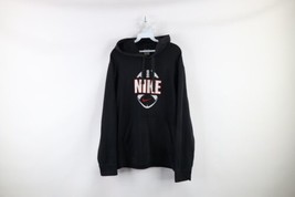 Vtg Nike Football Mens S Distressed Travis Scott Center Swoosh Spell Out Hoodie - $54.40