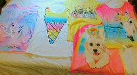 365 Kids Girls Short Sleeve Tee Shirts Size 7 All 5 Shirts Horse Dog Cat Love - £37.70 GBP