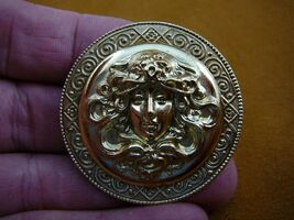 (b-wom-4-6) Woman lady face Crown flowing hair round pin pendant jewelry... - $11.89