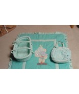 Hand Crafted Baby Quilt Blanket with Matching Handbag And Baby Tote - £19.41 GBP