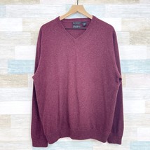W.H. Belk Sportswear 2 Ply Cashmere Sweater Burgundy Red V Neck Vintage ... - $54.44