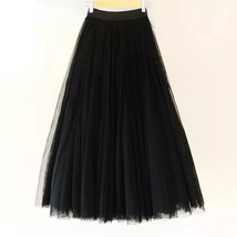 Black Maxi Tulle Skirt Outfit Women's Full Length Plus Size Tutu Skirt image 2
