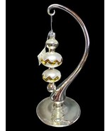 Vintage Radko FOUR TIER PENDANT Blown Glass Gold Zig Zag Ornament 87-050... - $6,546.83 MXN