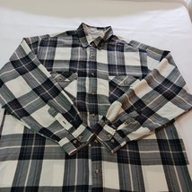Northwest Blue Shirt Mens L Tall Green & White Plaid Vintage Flannel Long Sleeve image 11