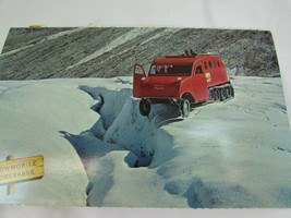 vintage Icefield Crevasse Formations Snowmobile Canadian Rockies  Postcard 52335 - £8.87 GBP