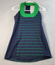 Lululemon Tank Top Womens Size 4 Blue Green Striped Sleeveless Square Ne... - £17.54 GBP