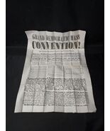 RARE Original 1842 New Hampshire Political Democratic Mass Convention Br... - $499.99