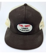 Vintage Snapback Hat CAL-MART Lumber Flagstaff Lumber Brown White Mesh T... - £11.84 GBP