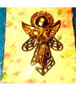 Beautiful gold and silver Christmas angel brooch. - £13.23 GBP