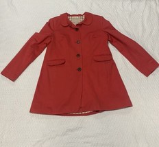 Banana republic red cotton coat lined Peter Pan collar size small - £16.03 GBP
