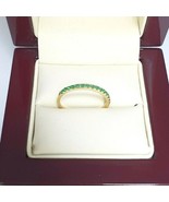 14 Carat Yellow Gold Half Eternity Band with Green Emerald Hallmarked - $371.22 CAD
