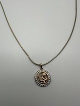 Vintage Gold Over Sterling Silver Angel Pendant Necklace 18” - $23.96