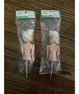 Set Of Two Blonde Vintage Dexter&#39;s Dress Me Dolls On Picks - $14.85
