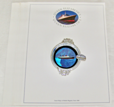 VINTAGE “R.M.S. QUEEN ELIZABETH 2” IRIDESCENT BUTTERFLY WING ASHTRAY+ ST... - $184.23 MXN