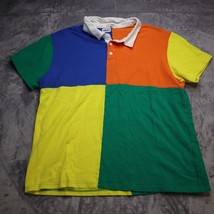 Fashion Nova Men Polo Shirt Adult XXXL Blue Green Yellow Orange Casual Mens - £19.81 GBP
