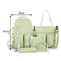 5pcs/set College Student Ruack Fashion School Bags Multiple Pockets Large Capaci - £60.98 GBP
