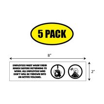 5 PACK - 8" x 2" VOLCANO WASH HANDS Sticker Decal Humor Funny Gift VG0041 - $6.53
