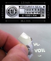 200 Warranty sticker silver polyester label VOID security seals 1.5&quot;X0.5... - £19.53 GBP