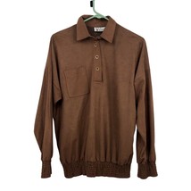 Vintage Eves Leaves Blouse Mens M Used Brown - $21.78