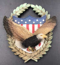 American Bald Eagle w/ USA Shield &amp; Wreath Refrigerator Magnet 3.5&quot; x 3&quot; - £9.56 GBP