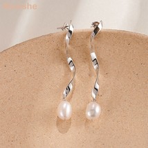 Baroque Irregular Freshwater Cultured Pearl Earrings for Women 925 Sterling Silv - £59.56 GBP