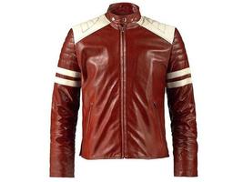 Fight Club Mayhem Retro Deep Real Genuine Red Men&#39;s Leather Jacket - $169.99