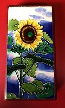 Handpainted Raised Sunflower Keepsake Jewelry/Trinket Box Red/Black Lacquered - $62.47