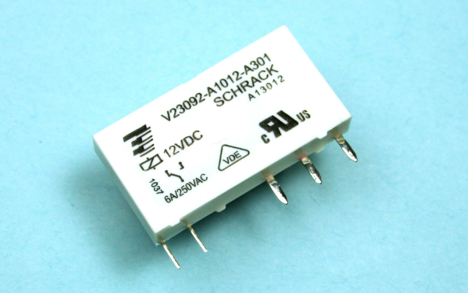 Schrack Relay 12VDC 6A 250v SPDT (28x5x15)mm THT Slim PCB 848Ohm - $8.25