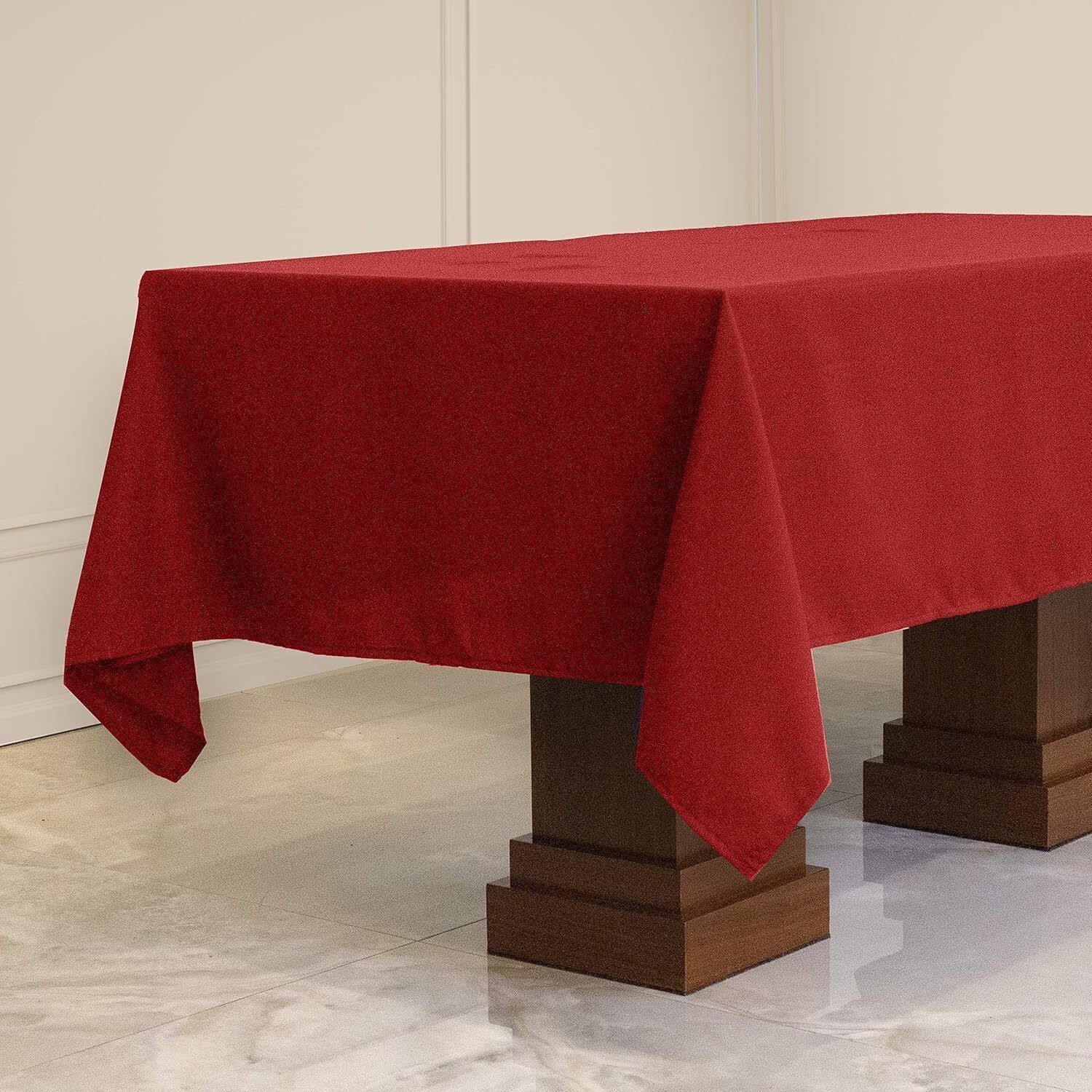 Primary image for Rectangle Tablecloth 60 x 84 Inch Red Rectangular Table Cloth for 5 Foot Table H